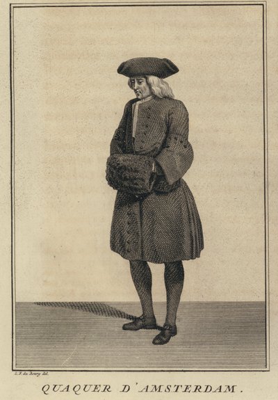 Quaker från Amsterdam, Nederländerna (gravyr) av Louis Fabricius (after) Dubourg
