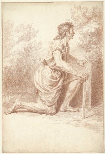 Knästående man, till höger av Louis Fabritius Dubourg