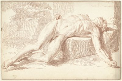 Man naken, liggande på rygg av Louis Fabritius Dubourg