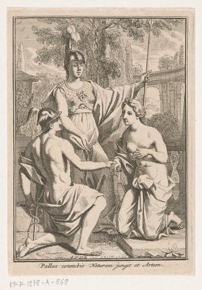 Minerva återförenar Merkurius och naturens personifiering av Louis Fabritius Dubourg