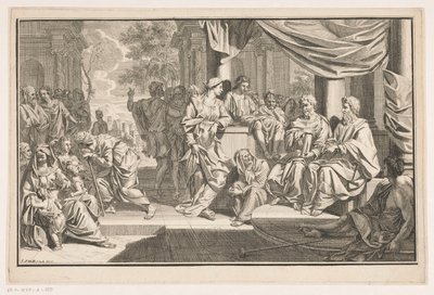Paulus och Barnabas predikar framför templet av Louis Fabritius Dubourg