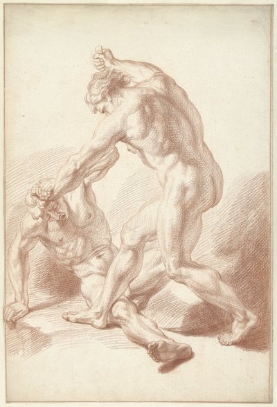 Två nakna män slåss av Louis Fabritius Dubourg