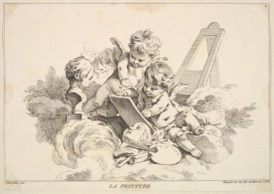 Målning. av Louis Felix de la Rue