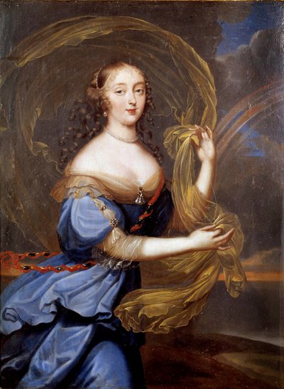 Porträtt av Francoise Athenais (Francoise-Athenais) av Rochechouart Mortemart, Marquise de Montespan (eller Madame de Montespan) (1640-1707), Ludvig XIV:s favorit, representerad i Irismålning av Ferdinand Louis Elle Le Jeune (1648-1717) Sön. 0,37x0,27m av Louis Ferdinand  Elle
