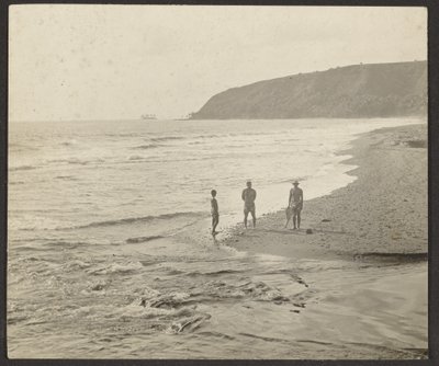 [Figurer på stranden] av Louis Fleckenstein