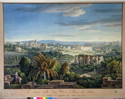 Utsikt över Celian Hill, Rom, ca 1800 av Louis Francois Cassas