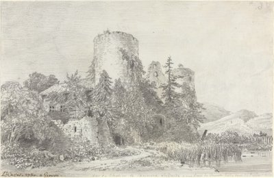 Utsikt över Chateau de Saconnex av Louis Francois Cassas