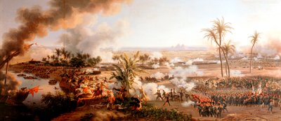 Slaget vid pyramiderna, Egypten, 21 juli 1798 av Louis Francois Lejeune