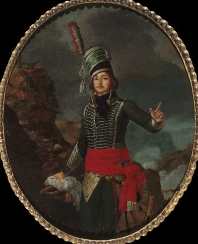 Porträtt av general François Séverin Marceau-Desgraviers 1769-1796, ca. 1796. av Louis François Sergent Marceau