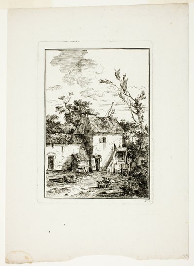 Vertikalt landskap av Louis Gabriel Moreau