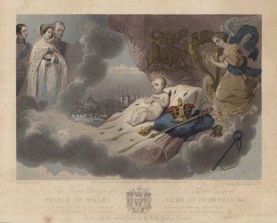 Den första bönen av prinsen av Wales, prins Albert Edward, den blivande kungen Edward VII, 1842 av Louis Gallait
