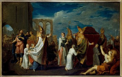 La translation des reliques de Saint Augustin, skiss till målning i Petits-Pères-klostrets refektorium (Notre-Dame-des-Victoires-kyrkan), nuvarande 2:a arrondissementet, ca 1698-1708 (olja) av Louis Galloche