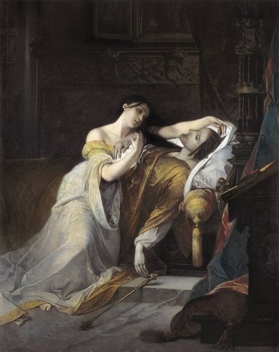 Joan I av Kastilien kallade Joan the Mad (Juana la loca) hustru till Filip av Habsburg av Louis Galue