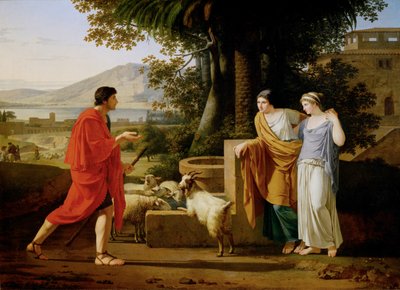 Jacob venant trouver les filles de Laban - Jacob möter Labans döttrar ... av Louis Gauffier