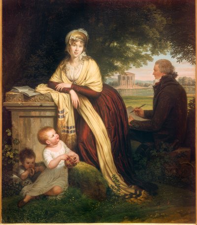 Louis Gauffier, självporträtt med fru och barn av Louis Gauffier