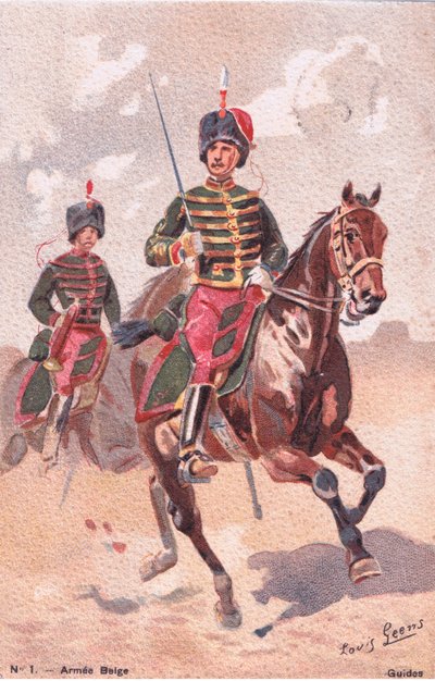 Guider, vykort, 1920-tal av Louis Geens