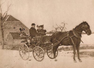 Män och kvinnor i en häst och vagn, 1937 av Louis Guichard