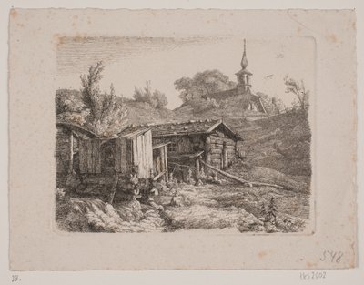 Landskap med en vattenkvarn av Louis Gurlitt