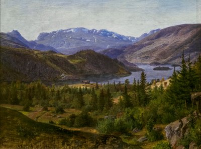 Utsikt över Slidre Fjord av Louis Gurlitt