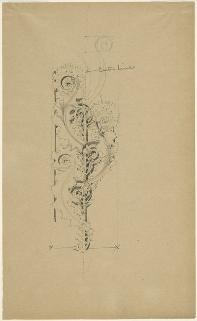 McVickers teater: Skiss för Untitled Ornamental Band av Louis H. Sullivan