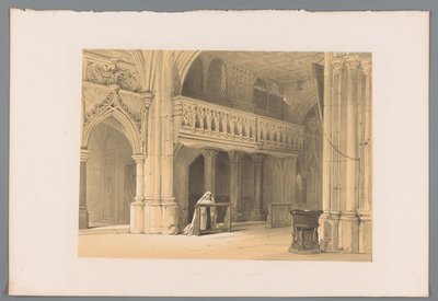 Biddende non in het Nonnbergklooster te Salzburg Kapell i nonenbergklostret i Saltzburg (titel på objekt) av Louis Haghe