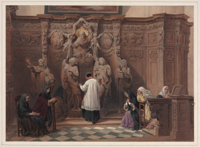 Confessional, St Paul Church, Antwerpen av Louis Haghe