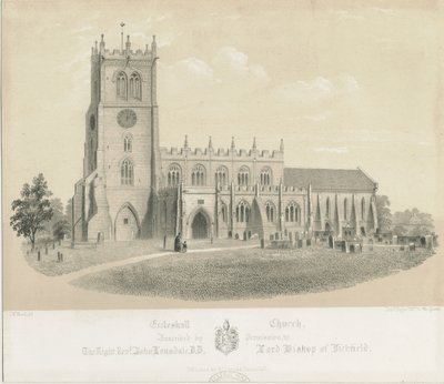 Eccleshall Church: litografi, nd [c 1840] (tryck) av Louis Haghe