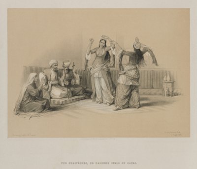 Egypten och Nubien, volym III: Dancing Girls at Cairo av Louis Haghe