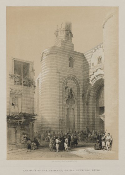Egypten och Nubien, volym III: Gate of the Metwaleys, Kairo av Louis Haghe
