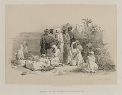 Egypten och Nubien, volym III: På slavmarknaden i Kairo, 1849. av Louis Haghe