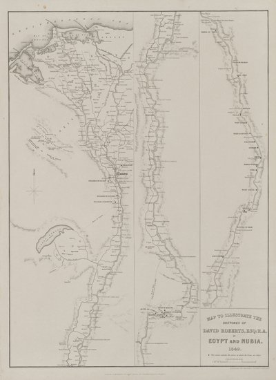 Egypten och Nubien, Volym III: Karta för att illustrera skisserna av David Roberts, Esq...1849, 1849. av Louis Haghe