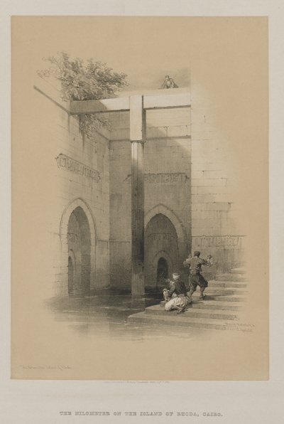 Egypten och Nubien, Volym III: Nileometern. Ön Rhoda av Louis Haghe