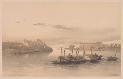 Egypten och Nubien: Volym II - nr 28, Allmän syn på Asouan och ön Elephantine av Louis Haghe
