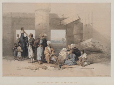 Egypten och Nubien, volym II: Ingången till Amuns tempel, Thebe av Louis Haghe