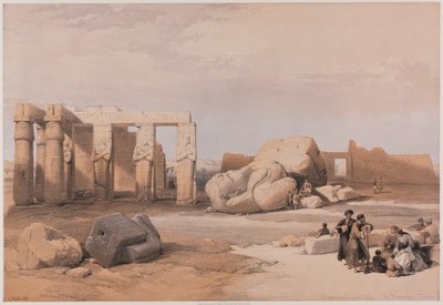 Egypten och Nubien, Volym II: Fragment of the Great Colossi at the Memnonium, Thebe av Louis Haghe