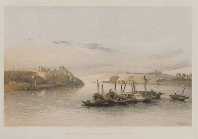 Egypten och Nubien, volym II: Allmän syn på Esouan och ön Elephantine av Louis Haghe