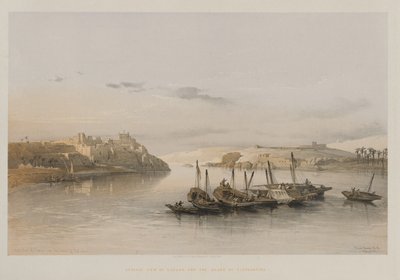 Egypten och Nubien, volym II: Allmän syn på Esouan och ön Elephantine, 1848. av Louis Haghe