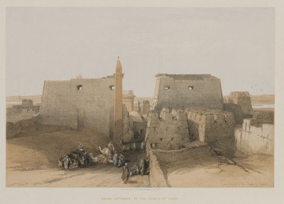 Egypten och Nubien, volym II: Grand Entrance to Temple of Luxor, 1848. av Louis Haghe