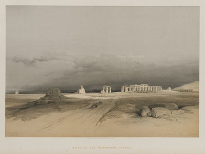 Egypten och Nubien, volym II: Ruins of Memnonium, Thebe, 1847. av Louis Haghe