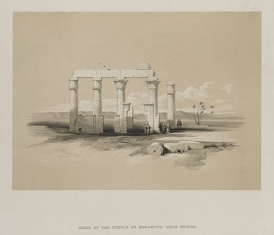 Egypten och Nubien, volym II: Ruinerna av Madamouds tempel, i Thebe, 1847. av Louis Haghe