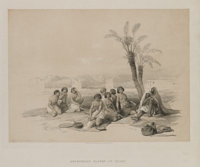 Egypten och Nubien, volym I: Abessiniska slavar vilar vid Korti-Nubia av Louis Haghe