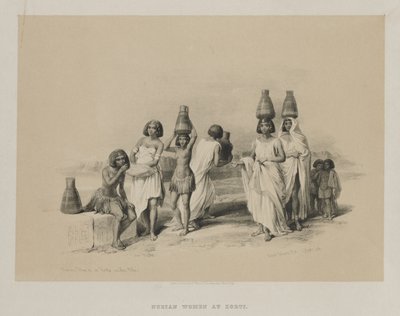 Egypten och Nubia, Volym I: Nubian Women at Kortie, on the Nile, 1847. av Louis Haghe