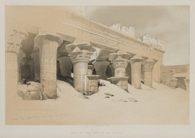 Egypten och Nubien Volym I: Portik av templet Edfou, övre Egypten av Louis Haghe