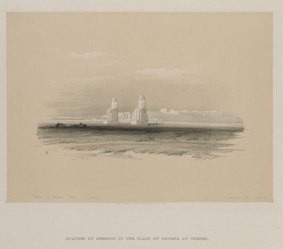 Egypten och Nubien, Volym I: Statyer av Memnon, Thebe av Louis Haghe
