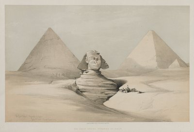 Egypten och Nubien, volym I: Den stora sfinxen, Gezeeh-pyramiderna, 1846. av Louis Haghe
