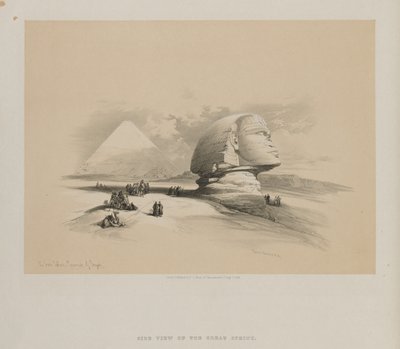 Egypten och Nubien, volym I: Den stora sfinxen, Gezeeh-pyramiderna, 1846. av Louis Haghe