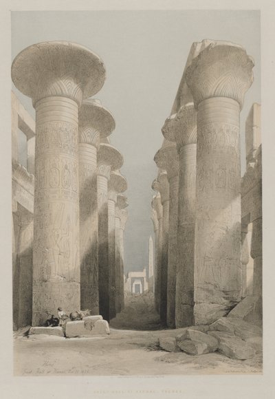 Egypten och Nubien, volym I: Thebe, stora salen i Karnac av Louis Haghe