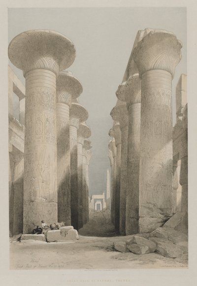 Egypten och Nubien, volym I: Thebe, stora salen i Karnac, 1848. av Louis Haghe