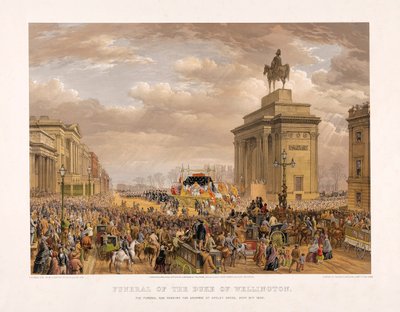 Begravning av hertigen av Wellington, 18 november 1852, pub. 1853. av Louis Haghe