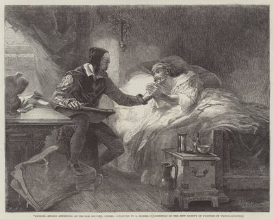 Michael Angelo går på sin sjuka tjänare, Urbino av Louis Haghe